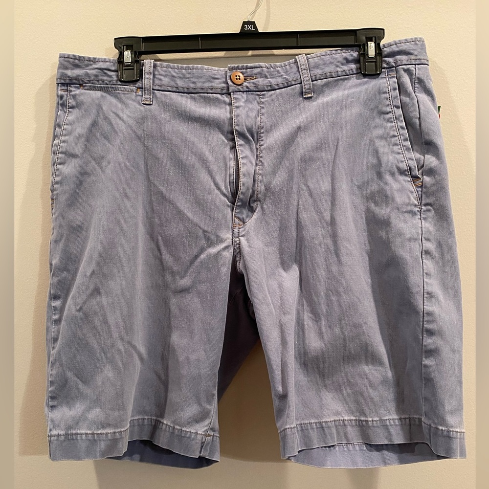 Tommy Bahama Shorts Flat Front Chino Size 38 Cotton Blue Mens
